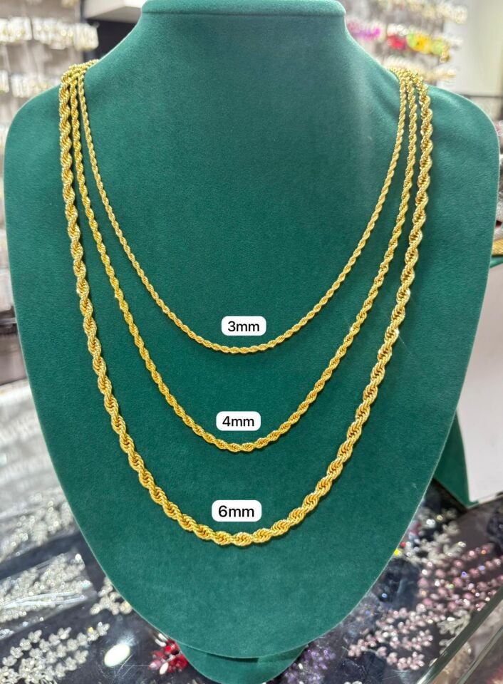 22K ALTIN KAPLAMA  BURGU ZİNCİR  80 CM