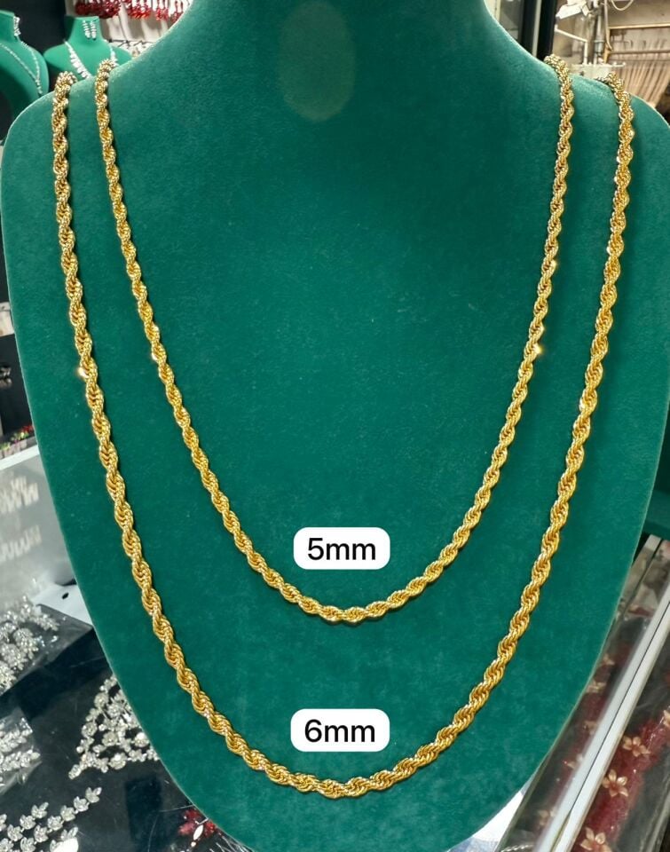22K ALTIN KAPLAMA  BURGU ZİNCİR 1 MT