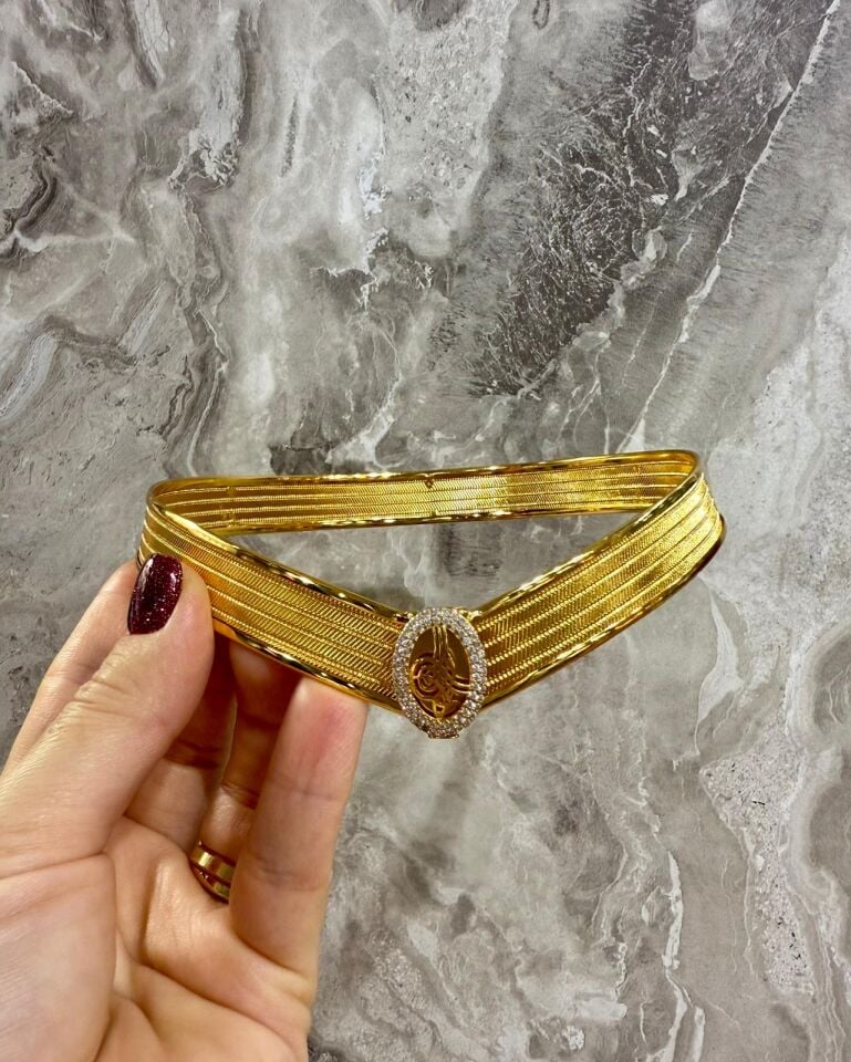 22K ALTIN KAPLAMA TRABZON HASIR KOLYE ve KÜPE TUĞRA