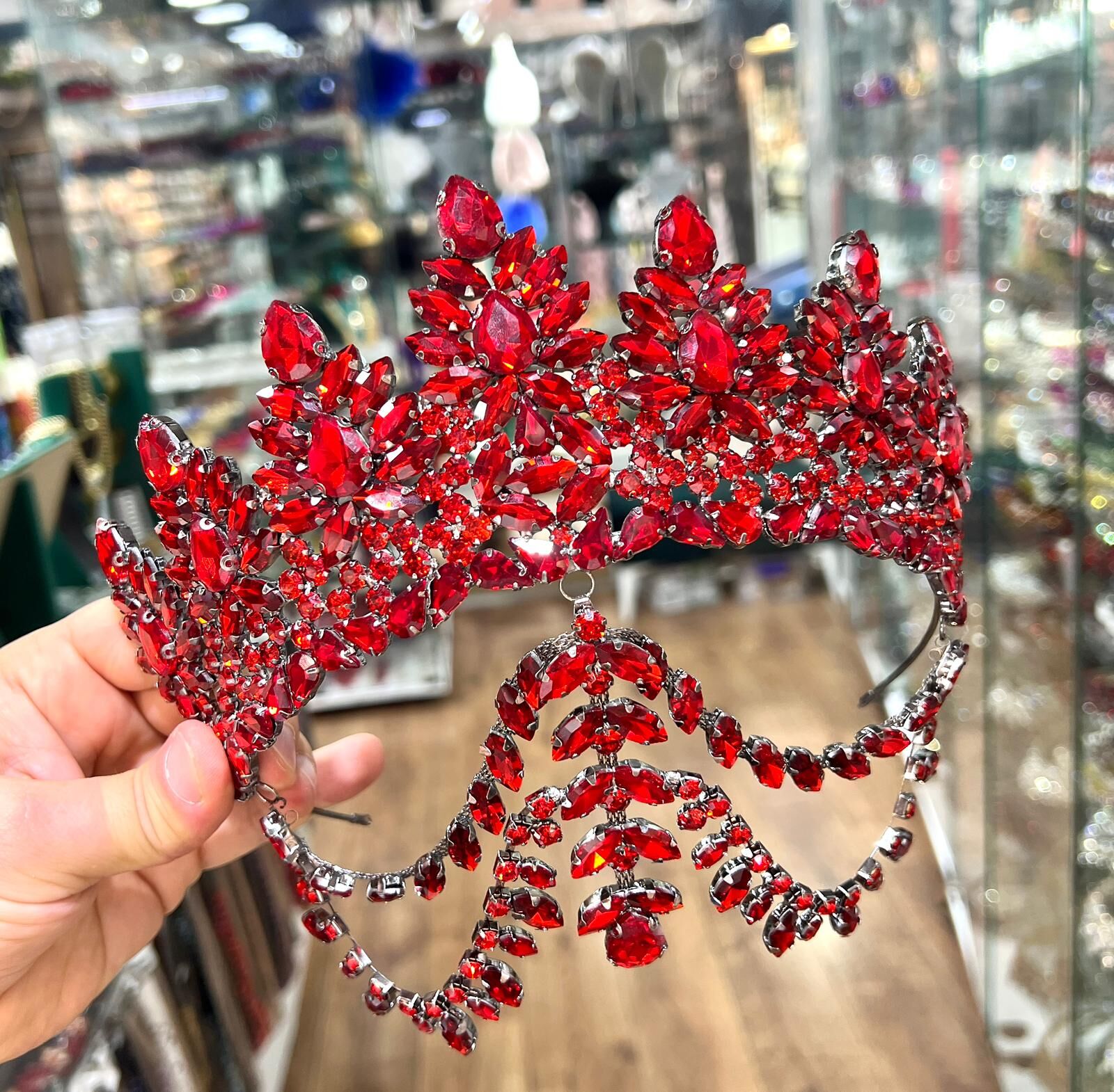 Gelin Tacı Alınlıklı Model Kırmızı Renk