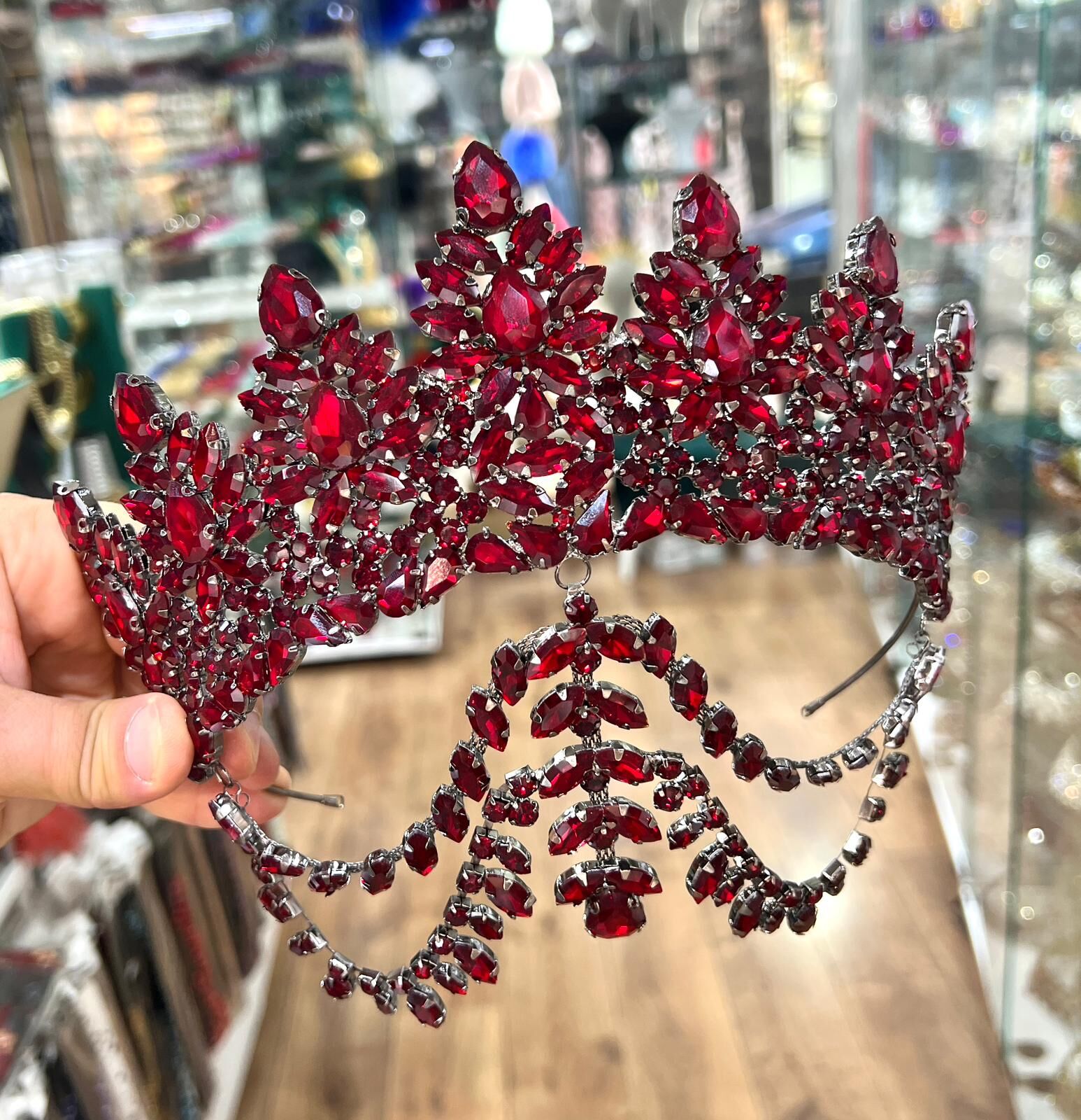 Gelin Tacı Alınlıklı Model Bordo  Renk