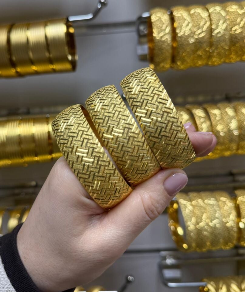 22K ALTIN KAPLAMA BAKLAVA MODEL BİLEZİK 2 CM