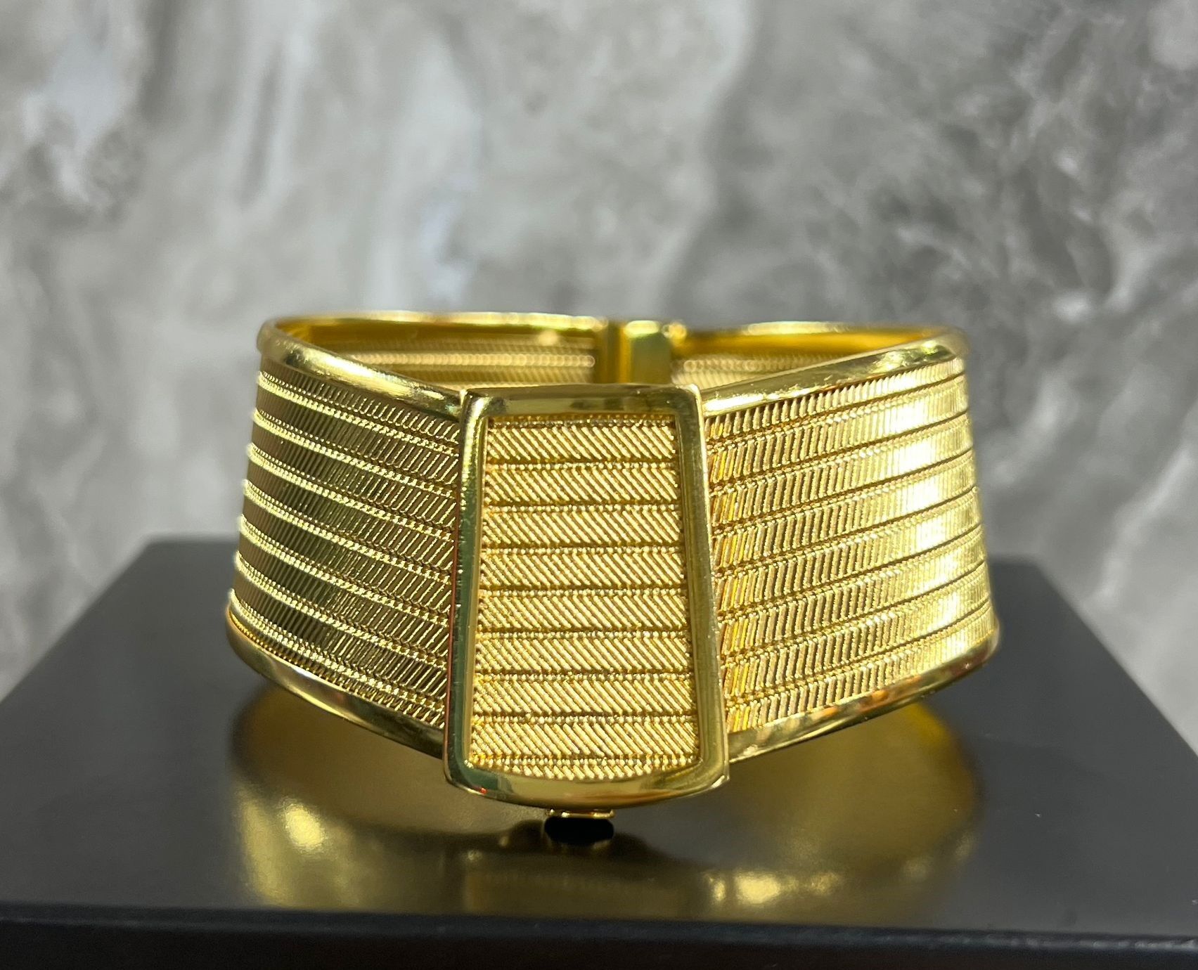 22K ALTIN KAPLAMA TRABZON HASIR ÖRME KELEPÇE  2,5 CM