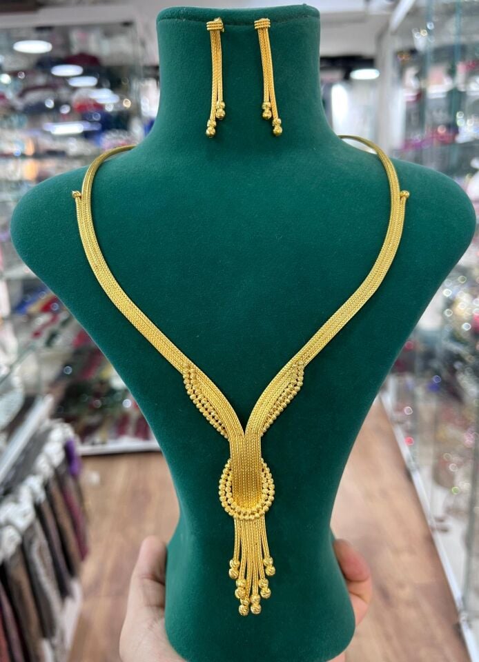 22K ALTIN KAPLAMA GÜMÜŞ TABANLI DORİKA SET