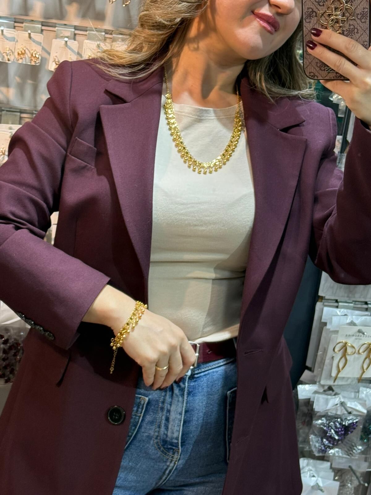 22K ALTIN KAPLAMA KİŞNİŞ KOLYE BİLEKLİK SET