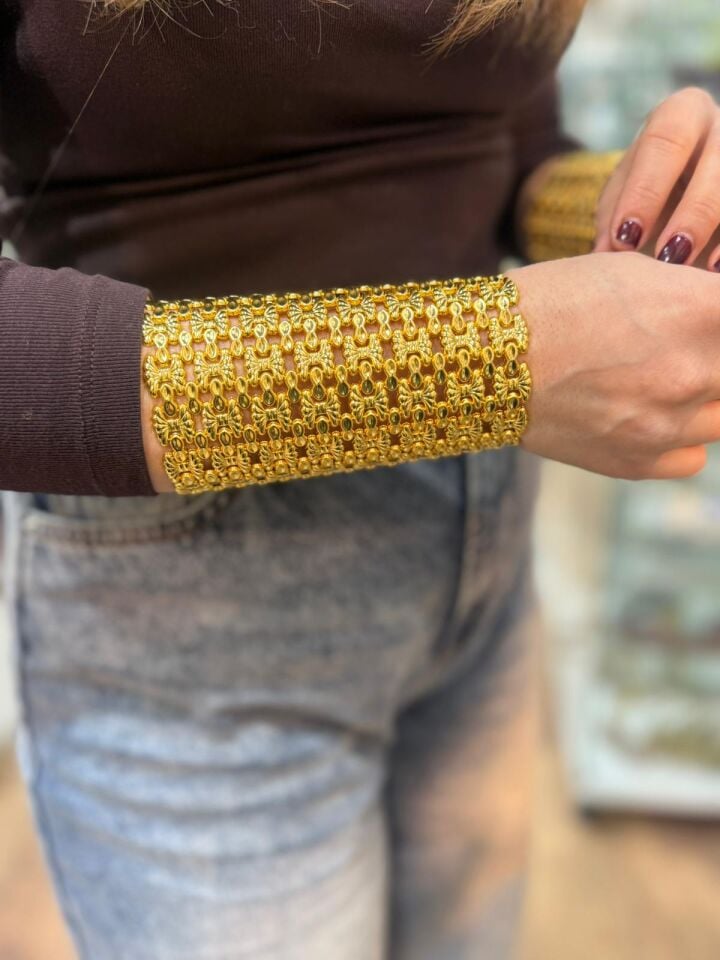 22K ALTIN KAPLAMA BURSA KIRMA KELEPÇE 8 SIRALI