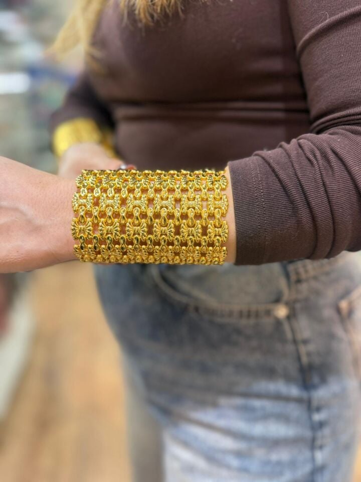 22K ALTIN KAPLAMA BURSA KIRMA KELEPÇE 6 SIRALI