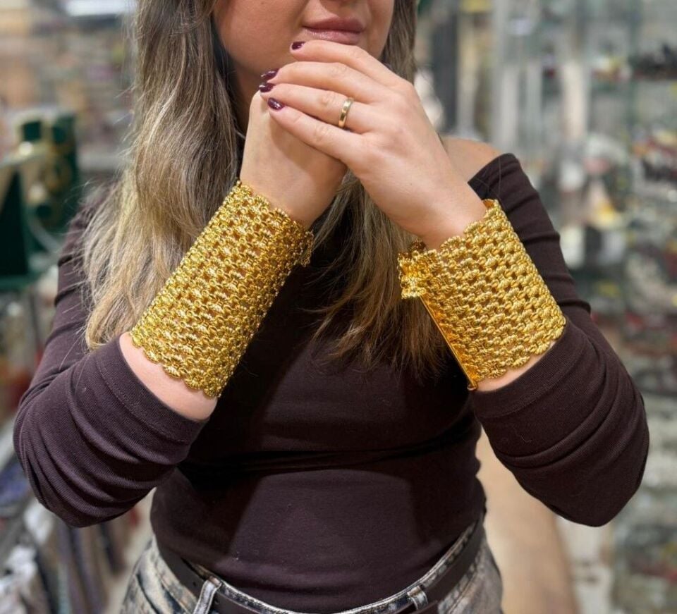 22K ALTIN KAPLAMA BURSA KIRMA KELEPÇE 6 SIRALI