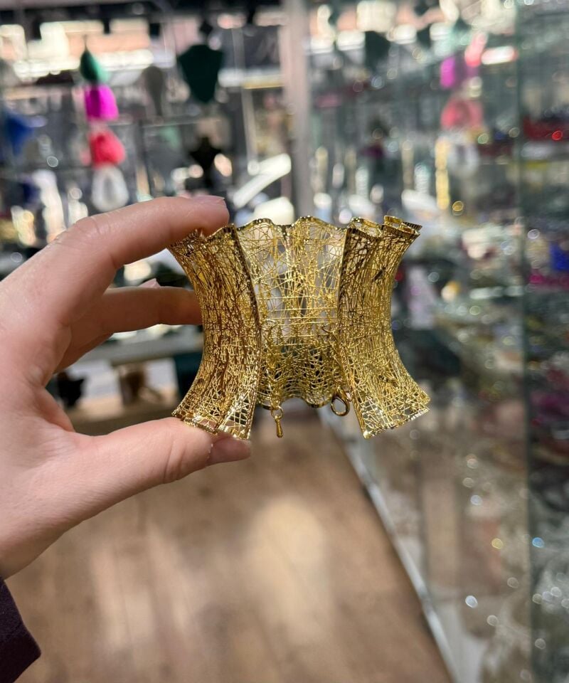 22K ALTIN KAPLAMA TÜL KELEPÇE 7 CM