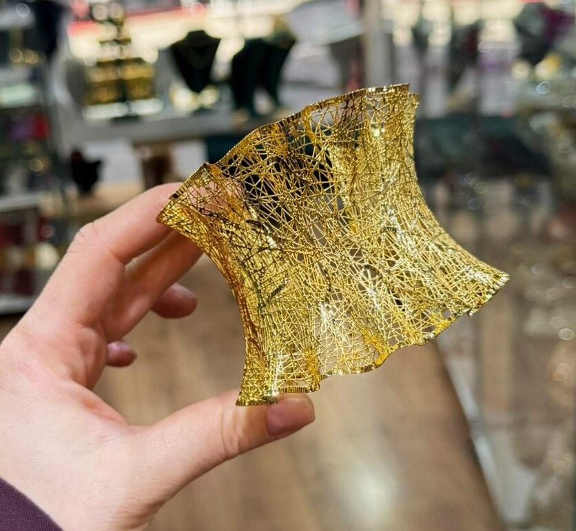 22K ALTIN KAPLAMA TÜL KELEPÇE 7 CM