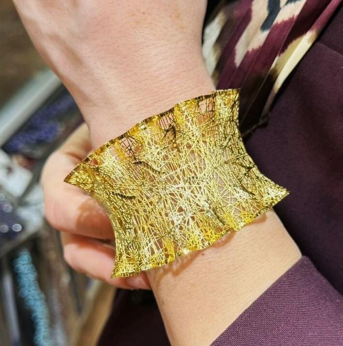 22K ALTIN KAPLAMA TÜL KELEPÇE 5 CM