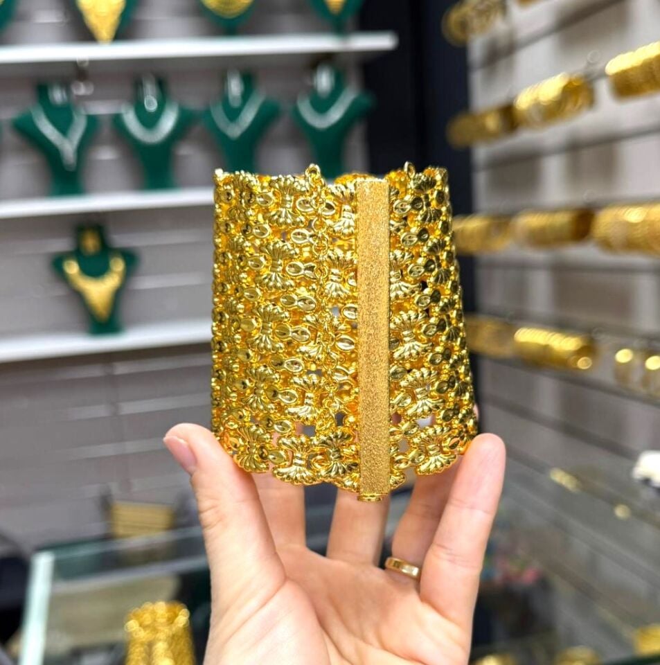 22K ALTIN KAPLAMA BURSA KIRMA KELEPÇE 5 SIRALI