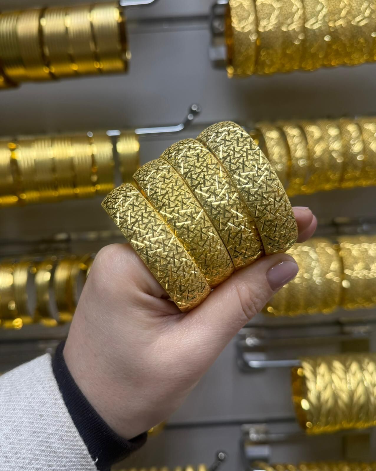 22K ALTIN KAPLAMA CAM KIRIĞI MODEL BİLEZİK 1.5 CM