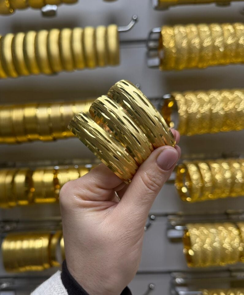 22K ALTIN KAPLAMA DAMLA MODEL BİLEZİK 1.5 CM