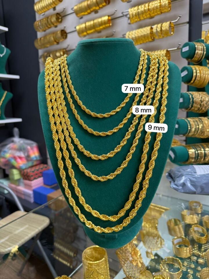22K ALTIN KAPLAMA 2 METRE KÖSTEK 7 MM