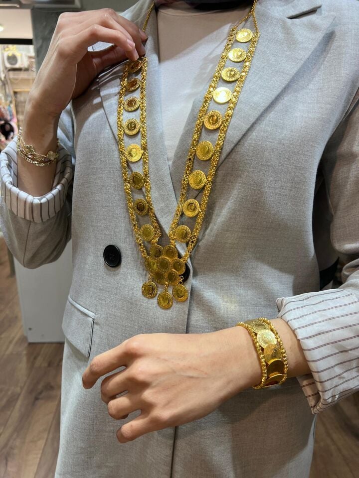22K ALTIN KAPLAMA ÇEYREKLİ AKITMA