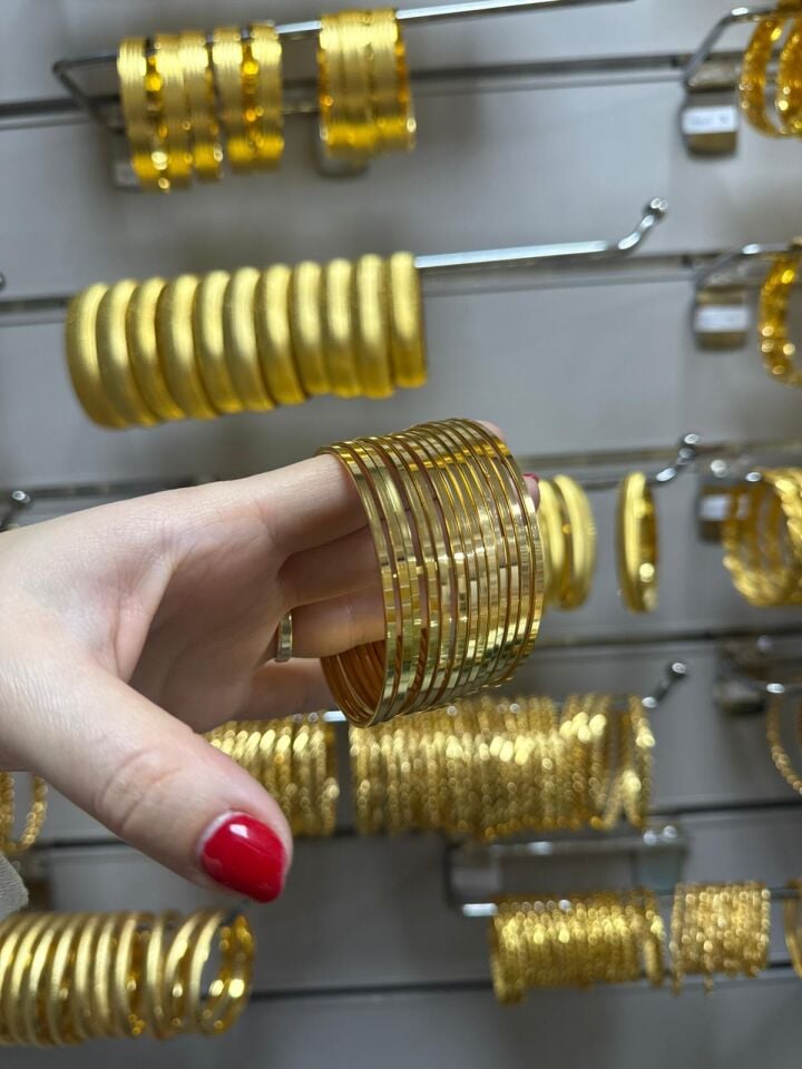 22K ALTIN KAPLAMA KİBRİT ÇÖPÜ AJDA BİLEZİK