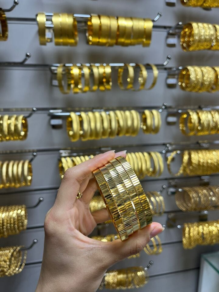 22K ALTIN KAPLAMA KALIN  AYNALI AJDA BİLEZK